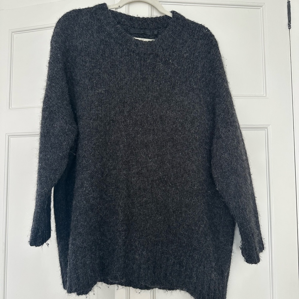 Jenni Kayne Charcoal Alpaca Cocoon Crewneck Sweater